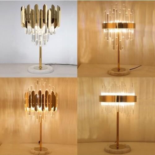 Modern Luxury Crystal Led Table Lamp Floor Lamp Bedroom Sofa Bedside Lamp Hotel Villa Study Living Room Home Decor Light Fixture