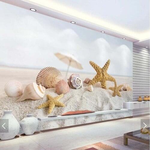 Modern Starfish Conch Mediterranean Sea Wallpaper Murals for Living Room Bedroom Wall Mural Decals Photo Wallpapers Custom Size