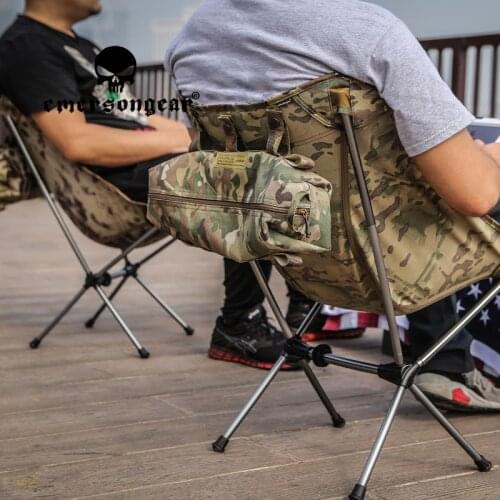 EMERSONGEAR Tactical Folding Chair Daily Outdoor Fish Camping Multicam Protable Chairs with Back Fishing Beach Foldable Chair