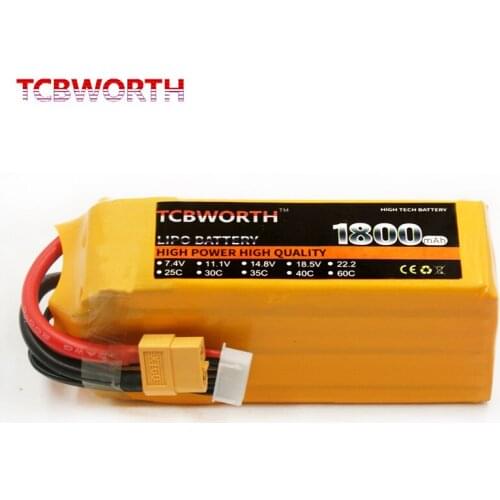 TCBWORTH New RC Drone LiPo Battery 6S 22.2V 1800mAh 60C Max 120C For RC Airplane Quadrotor Car Boat Drone RC Batteries LiPo 6S