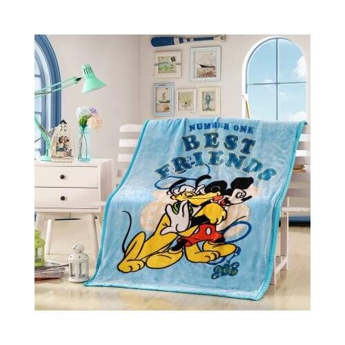 Disney Mickey Minnie Winnie Bear Cute Design Brown Yellow Comfortable Soft Blanket Girl Boy Bed Home Bedroom Decorated Flannel