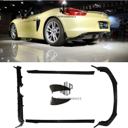 High Quality Carbon Fiber Car Body Kit Fornt splitter Rear Diffuser Side Skirts Side Vents For Porsche Boxster Cayman 981 16-18