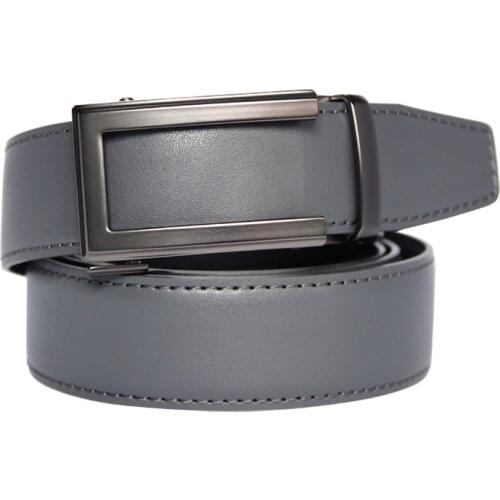 High Quality Cowhide genuine Leather Belt For Men 3.5cm width Mens Automatic Buckle Brand Luxury Grey mens belts