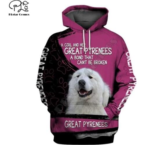 PLstar Cosmos Mens for women funny jacket Great Pyrenees hoodies 3D printed Hoodie Casual animal zip hoodies Streetwear