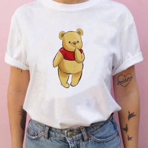 Women Clothes New Summer Thin Section Tshirt Women Winnie the Pooh Streetwear Leisure O-neck Funny Female T-shirt Tops