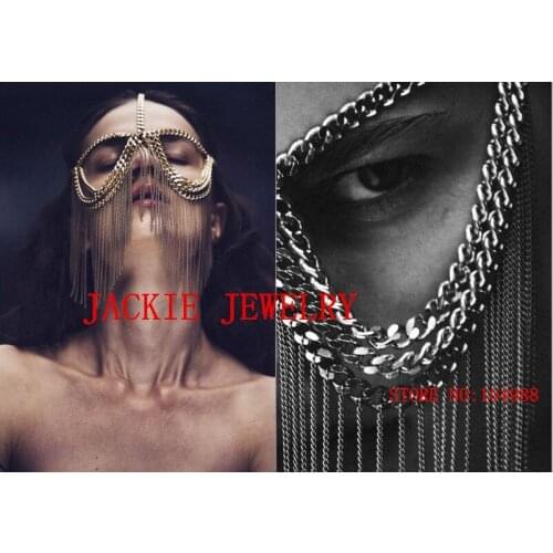 Free Shipping New Style HE644 Women Gold Chains Layers Head Chains Face Jewelry Harness Chains Head Jewelry 3 Colors