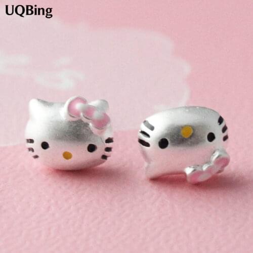New Arrivals Cute Cat 925 Sterling Silver Stud Earrings For Women Jewelry Pendientes Brincos Free Shipping