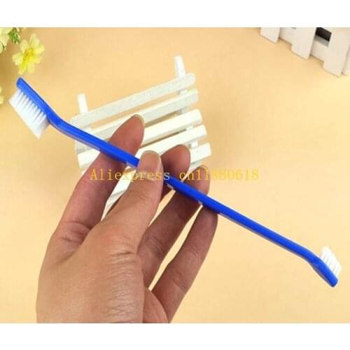 1000pcs/lot Fast Shipping Wholesale Duel head Pet Tooth brush Dog Cat Dental Grooming Toothbrush Cleaning brush