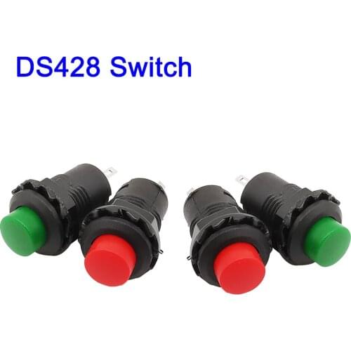 1/3/5/10Pcs DS428 OFF- ON Self-Locking Push Button Switch 3A /125VAC 1.5A/250VAC DS-428 12MM Round Momentary Push Button Switch