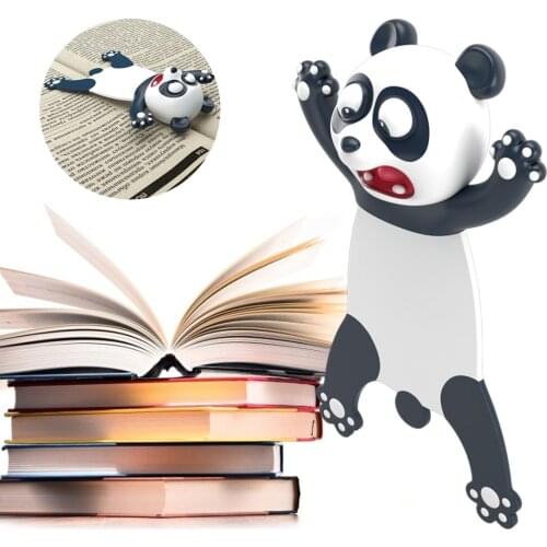 1 PC 3D Original Cute Panda And Shiba Inu PVC Material Funny Bookmarks 3D Stereo Cartoon Bookmark School Supplies Stationery