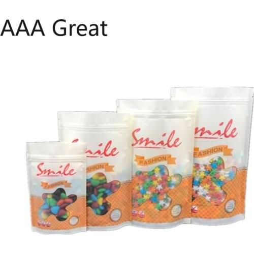 100Pcs/Lot Christmas Candy Bag Chocolate Food Bag Storage Reusable Ziplock Bags Stand Up Pouch Packaging Zip Lock Clear Pouches