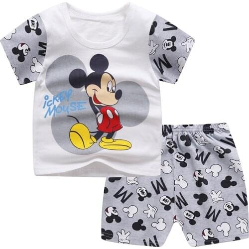2021 Casual Baby Kids Sport Clothing Disney Mickey Mouse Clothes Sets for Boys Costumes 100% Cotton Baby Clothes 9M -4 Years Old