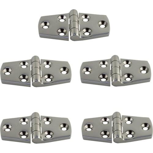5pcs Marine stainless steel trapezoidal six hole butt hinge mirror polished door cabinet cupboard thickened heavy hinge for boat