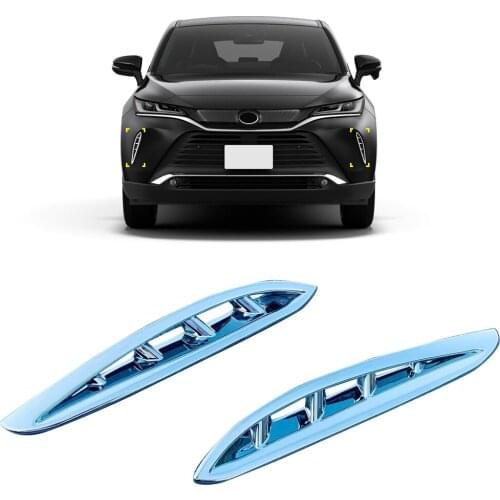 Car Accessories for Toyota Harrier Venza XU80 2020 2021 ABS Chrome Front Grille Air Vent Cover Trim 2pcs