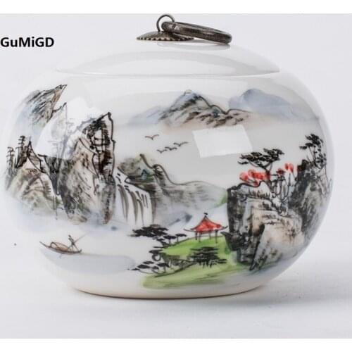 Draw tea cans, large ceramic sealed cans, storage cans, gift boxes, copper buttons, moisture-proof, general preservation cans, t