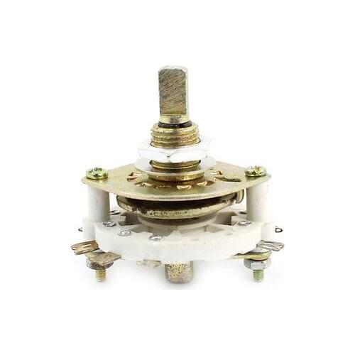 White Ceramic 2P3T 2 Pole 3 Throw Band Channel Rotary Switch Selector