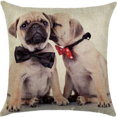 Pug Printing Throw Pillowcase Cover Funny Dogs Pillow Cover Linen Pillow Case Cushion 45x45m New