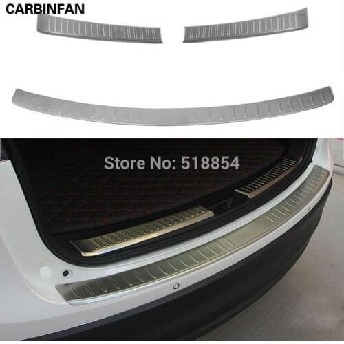 For Mazda 12 13 14 CX-5 CX5 2012 2013 2014 Stainless Steel Inner exterior Rear Bumper Protector Sill Trunk Trim accessories