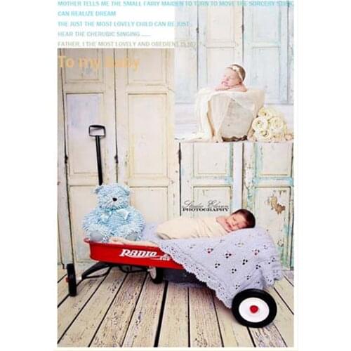 Photography backdrops 200cm*300cm light blue door newborn photo props photographic studio background white floor baby photos