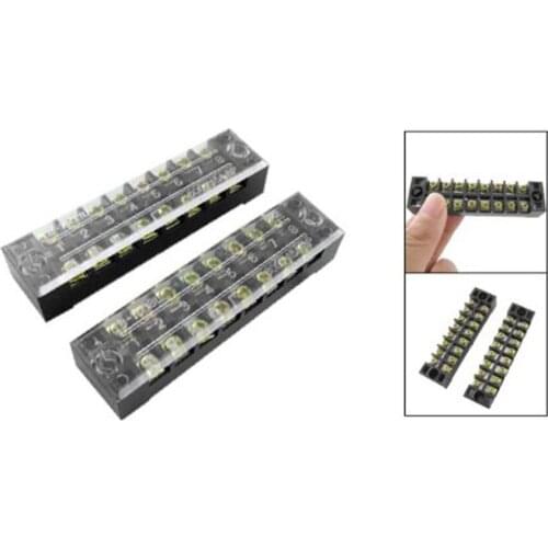 HWEXPRESS Wholesale 600V 15A Dual Row 8P Screw Connector Electric Barrier Terminal Block