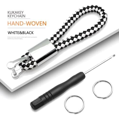 PU Leather Hand Woven Keychain Metal Key Rings Chains For Suzuki Swift Vitara Jimny Samurai Liana Car Key Holder Auto Keyring