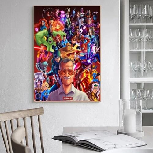 Marvel Avengers Superhero Movie Canvas Painting Comic Posters and Prints Retro Wall Art Pictures for Kid Living Room Home Decor