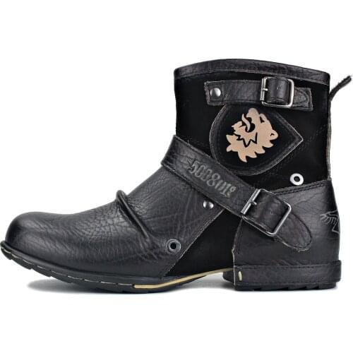 5008-1-AG Mens Ankle Boots Fashion Chukka Boots Zipper-up Motorcycle Boots Genuine Leather Handmade Western Boots Designer Shoes