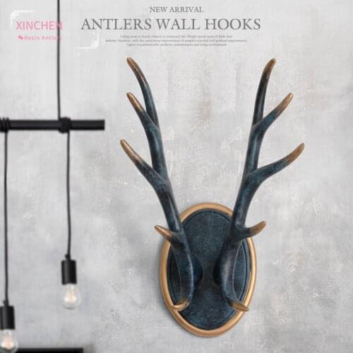 Wall Hooks for Hanging Clothes Coats Wall Stand Keys Hanger Resin Antlers Wall Hooks Home Decorations for Wall