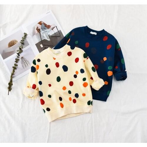 New 2018 Autumn Boys Girl Outwear Children Long Sleeve Hoodies Colorful Polka Dot Baby Girls Hoodies Sweatshirt Children Clothes