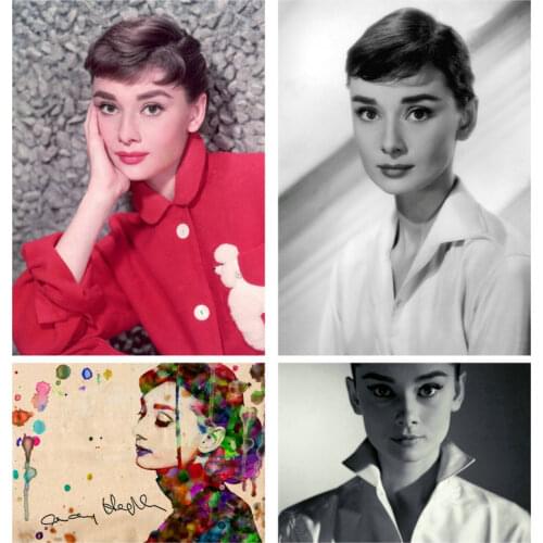 Full Print 2020 Classic Legend CANVAS Painting Super Star Female Beautiful Pretty Audrey Hepburn Roman Holiday Poster Wall Art