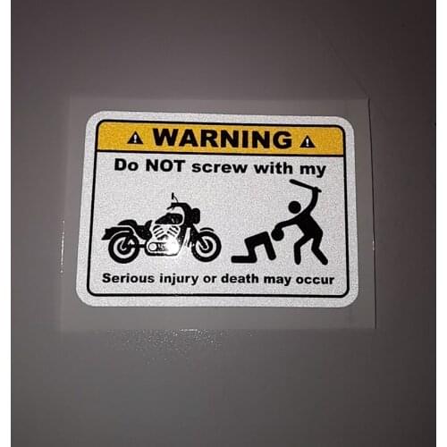Warning Mark Do Not Touch My Motorbike Motorcycle Motor Van Sticker Decals 8cmx5.6cm