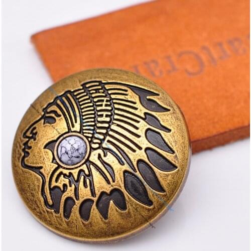 10PC 30mm Sturdy Biker Brass Southwest Indian skull Dress Tribal Turquoise Concho For Leathercraft Belt Saddle Screwback