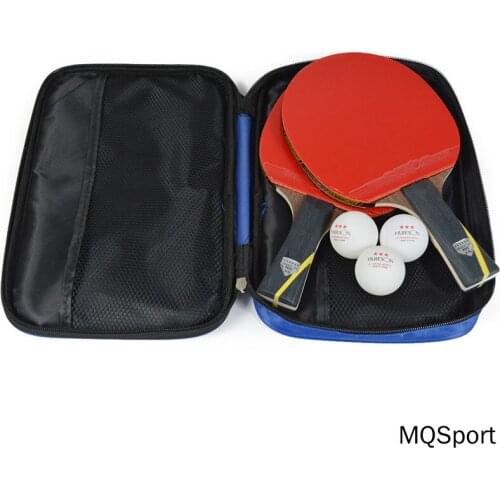 Huieson 5/6 Star 2Pcs Table Tennis Racket with 3Pcs Balls Long Handle Short Handle Carbon Blade Rubber Ping Pong Rackets in case
