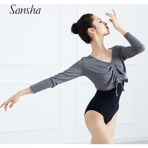 Sansha New Arrival Warm Up Series Adult Long Sleeves Ballet Top Cloth Gymnastic Warm Dancewear KH4004P
