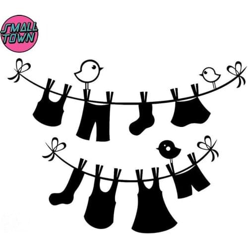 Small Town 16.1cm*11.8cm Cartoon Birds Fashion Decor Motorcycle Decal Vinyl Car Sticker Black/Silver S3-6180