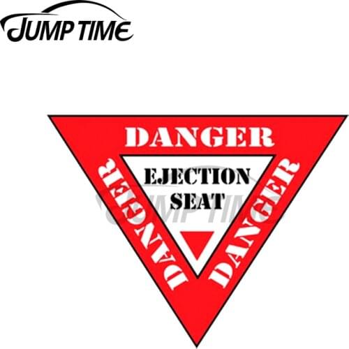 Jump Time 13 x 11.2cm For Danger Triangle Ejection Seat! Warning Car Stickers Vinyl Decal Graffiti 3D Creative Decoration