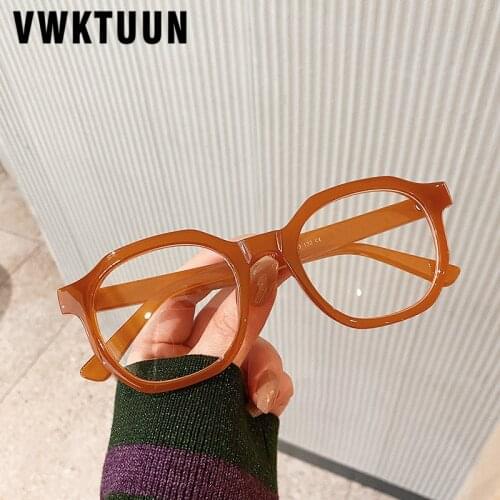 VWKTUUN Wide Geometric Glasses Frame Women Men Myopia Eye Glasses Frames Computer Anti Blue Light Glasses Women Men Glasses