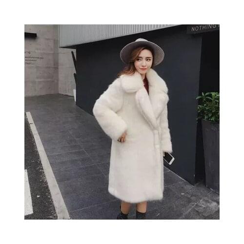 Top brand High-end New Style Fashion Women Faux Fur Coat 18S5 high quality