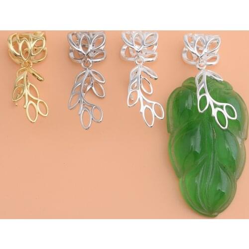 S925 sterling silver pendant buckle crystal clip buckle leaf seed buckle handmade diy empty care accessories