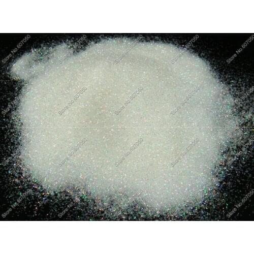 0.2mm White Color with Colorful Tints Shining Nail Glitter Dust Powder for Diy Nail Art Decoration Glitter Craft(1/128")008inch