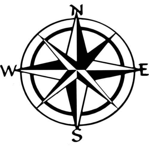 1pc Vinyl Decal Car Boat Window Wall Nautical Sailing Anchor Ship Sticker Originality Nautical Compass 15cm*15cm Glue Sticker 15