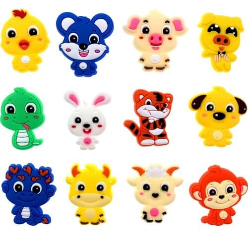 10PCS/Set Hot Cartoon Animal PVC Flat Back Snake Dragon Accessories Components Crafts For DIY Phone Case Jewelry Scrapbook