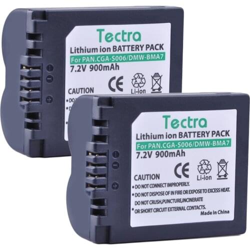 2pcs CGA S006 CGA-S006A CGR-S006E DMW-BMA7 Battery for Panasonic Lumix fz50 fz8 fz38 fz7 dmc-fz35 cgr-s006e CGA-S006 Battery