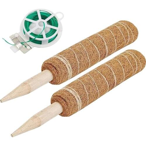 2Pcs Coir Moss Totem Pole Coir Moss Stick For Creepers Plant Support Extension Climbing Indoor Garden Plants Dropshipping