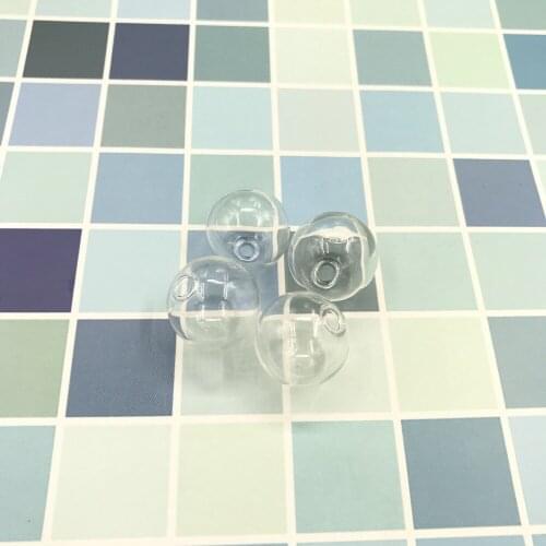 20pcs/lot 20mm mini globe glass bubble orb transparence round ball orb with hole Glass bottles jar empty vial pendant findings