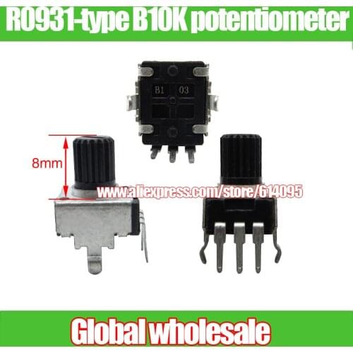 20pcs adjustable potentiometer handle B103 / R0931-type single B10K potentiometer / length 8mm flower axis high-quality potentio