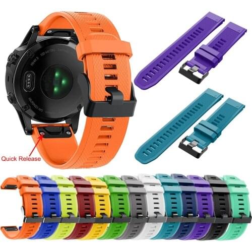 26 22 20MM Watch band Strap for Garmin Fenix 5X 5 5S Plus 3 3HR D2 S60 Watch Quick Release Silicone Easy fit Bracelet Band Strap