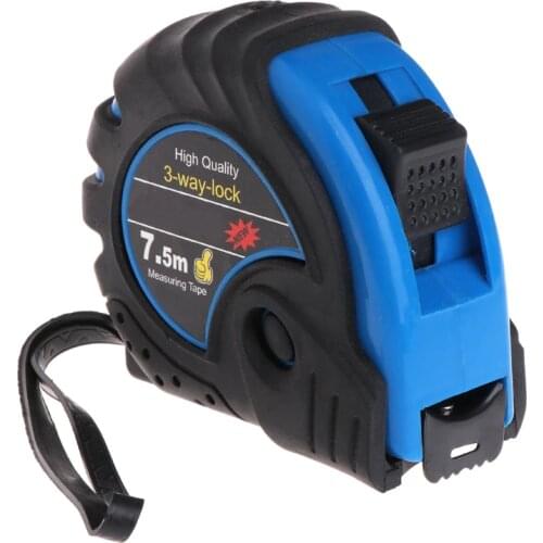 3m 5m 7.5m drop-proof leather case steel telescopic tape measure 3-way locking metric rubber tape rule Rule 63HF