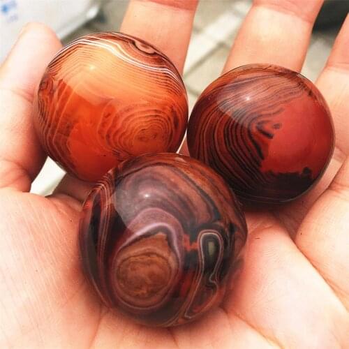 3pcs AAAA Beautiful crystal natural crystal red stripe agate crystal polished ball crystal fashion jewelry gift agate ball