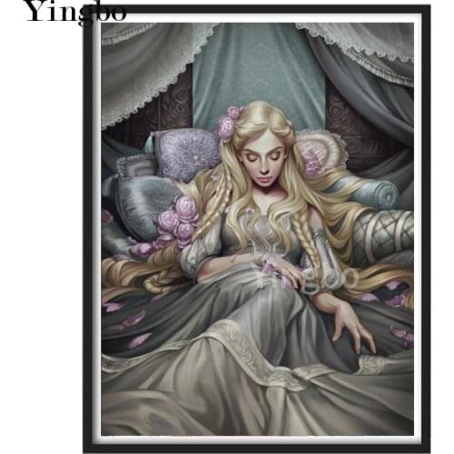 5d Diy Diamond Painting Cross Stitch Pretty princess flower Diamond Embroidery Mosaic Full Square Round Christmas Gifts